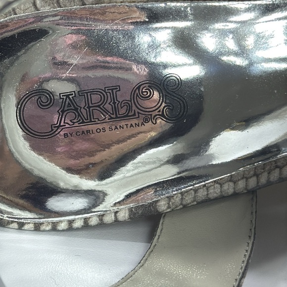 (H5)Carlos by Carlos Santana Faux Reptile Leather Wedge with Slingback HeelSz 9M - Picture 10 of 13